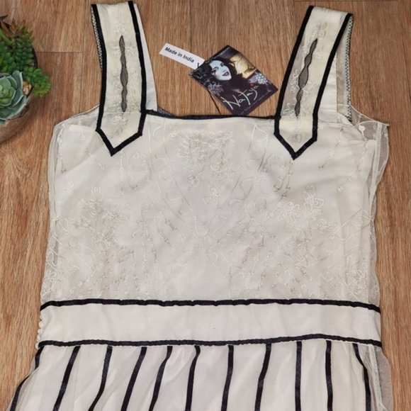 Nataya Titanic Party Formal Dress White Lace Wedding Embroidered Tulle Midi NEW - Picture 8 of 9